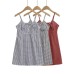 Grid V-neck lace camisole dress short skirt for women