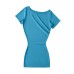 Slanted collar off shoulder waist cinched pleated short sleeved dress with hip hugging design