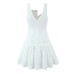 Square collar buckle slim fit suspender dress