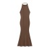 Big backless hanging neck fish tail wrapped buttocks skirt dress for women