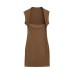 Square collar bag shoulder sleeveless vest dress