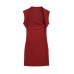 Square collar bag shoulder sleeveless vest dress