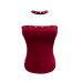 Hanging neck exposed shoulder hollowed out lace up top