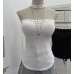 Hanging neck exposed shoulder hollowed out lace up top