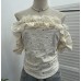 Irregular plaid ruffle edge one shoulder elastic waistband top