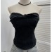 Cowboy strapless tank top with bow tie