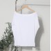 One shoulder slanted collar off the shoulder top