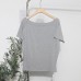 One shoulder slanted collar off the shoulder top