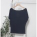 One shoulder slanted collar off the shoulder top