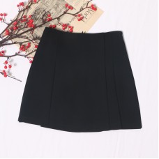 Irregular high waisted pleated anti glare short skirt with hip coverage