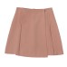 Irregular high waisted pleated anti glare short skirt with hip coverage