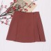 Irregular high waisted pleated anti glare short skirt with hip coverage