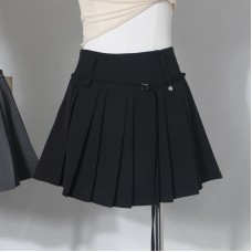 High waist slimming A-line pleated skirt