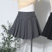 High waist slimming A-line pleated skirt