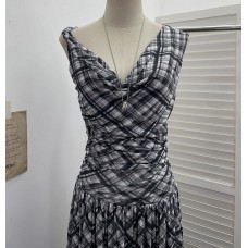 One shoulder swing collar dress for women