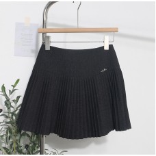 High waisted pleated A-line short skirt for children