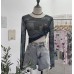 Tie dye printed long sleeved T-shirt for women