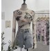Tie dye printed long sleeved T-shirt for women