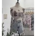 Tie dye printed long sleeved T-shirt for women