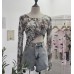 Tie dye printed long sleeved T-shirt for women
