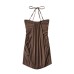 Lace-up halter dress with a hip-hugging silhouette