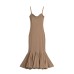 Lace-spliced camisole dress
