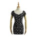 Polka dot mesh flying sleeves A-line skirt