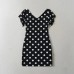 Polka dot mesh flying sleeves A-line skirt