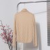 Half high neck mushroom trimmed slim fit top