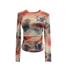 Pleated thin transparent top Pleated thin transparent top