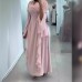 Chiffon pile collar trumpet sleeve long sleeved flying piece waist cinching dress