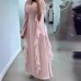 Chiffon pile collar trumpet sleeve long sleeved flying piece waist cinching dress