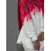 Casual and lazy style mid length slim fit printed nail bead button two-piece set