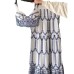 Sexy printed lace up bra half skirt two-piece set for women's wear