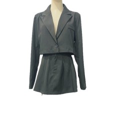Fake suit with high waist and slimming temperament two-piece set