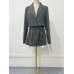 Fake suit with high waist and slimming temperament two-piece set