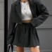Fake suit with high waist and slimming temperament two-piece set