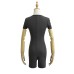 Threaded slim fit round neck short sleeved single row button jumpsuit shorts
