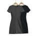 Threaded slim fit round neck short sleeved single row button jumpsuit shorts