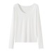 U-neck women's long sleeved T-shirt