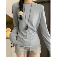 Round neck T-shirt long sleeved top