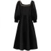 Style Hepburn Look Square Neck Velvet Dress for Women Plus Size, Slimming, Tummy Concealing