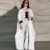 Color blocking loose robe and pants set