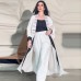 Color blocking loose robe and pants set