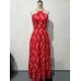 Hanging neck designer backless dress