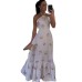 Hanging neck designer backless dress