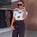 Round neck bow embellished short sleeved pullover knitted sweater