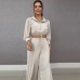 Drawstring Short Shirt Wide Leg Pants Set
