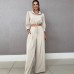 Drawstring Short Shirt Wide Leg Pants Set