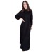 Round neck solid color long sleeved slim retro dress